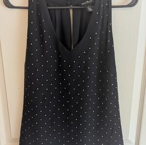 WHBM Black/Silver Accented After 5 Sleeveless Tank Top Blouse- Size M